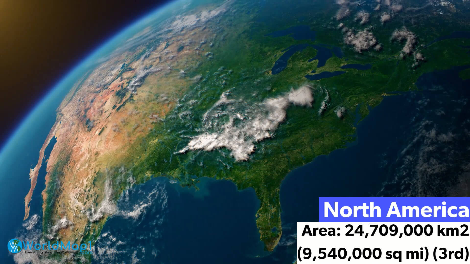 North America Area and Satellite Map